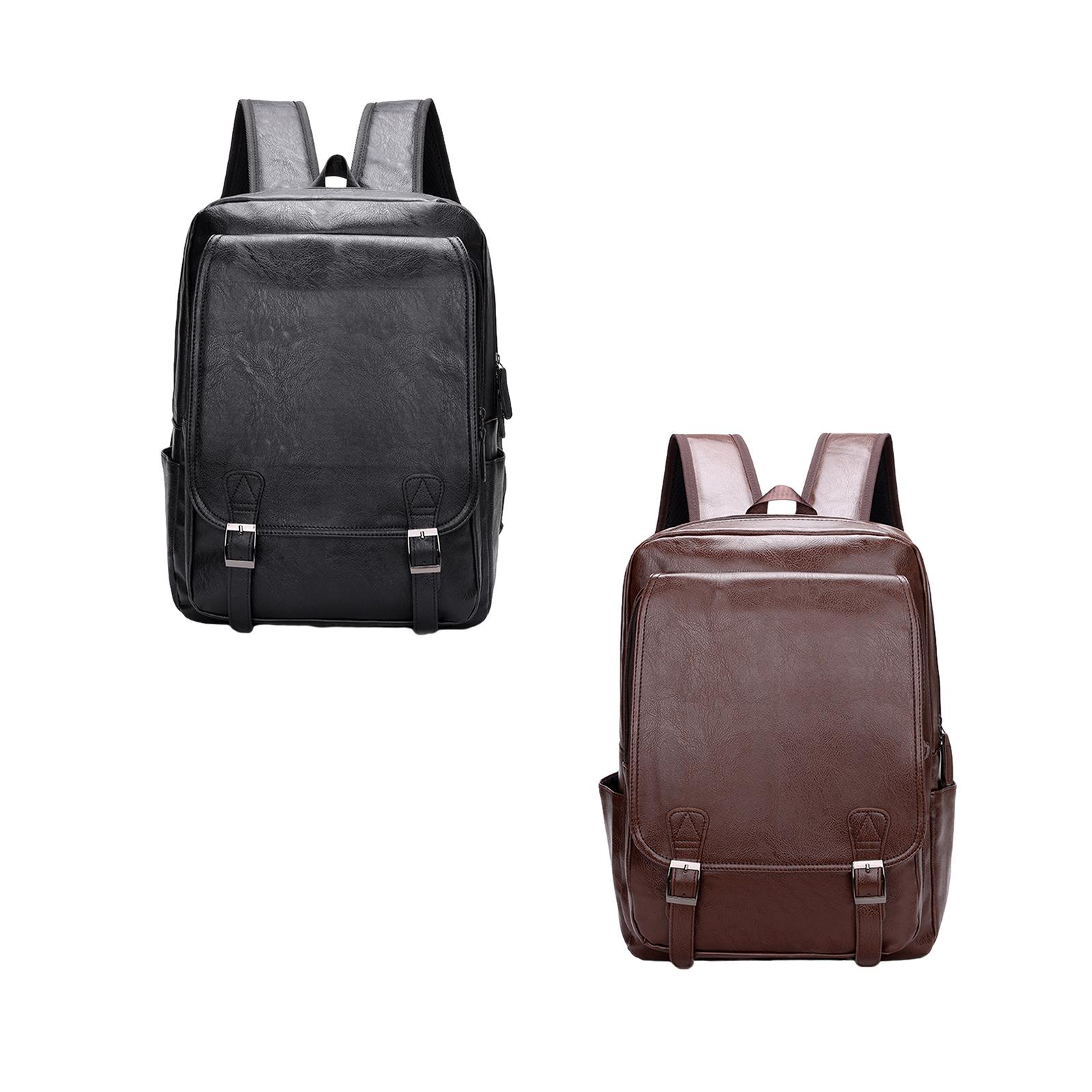 Men's PU Leather Laptop Backpa - đánh giá và giá Leather Work Rucksack Mens